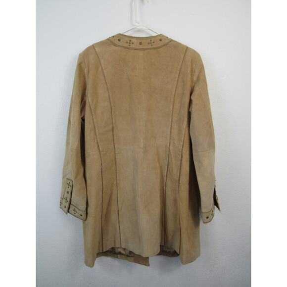 Vintage Pamela McCoy 3/4 Length 100% Suede Studded Western Style Jacket Large - Picture 8 of 9